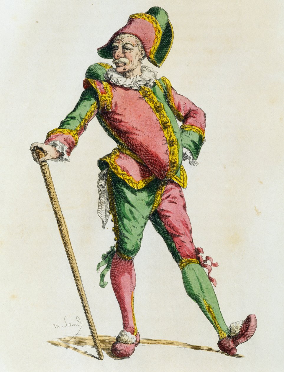 Polichinelle w 1820 r., Maurice Sand (1823-1889) autorstwa Maurice Sand