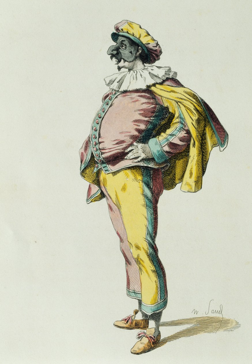 Pulcinella w 1685, Maurice Sand (1823-1889) autorstwa Maurice Sand