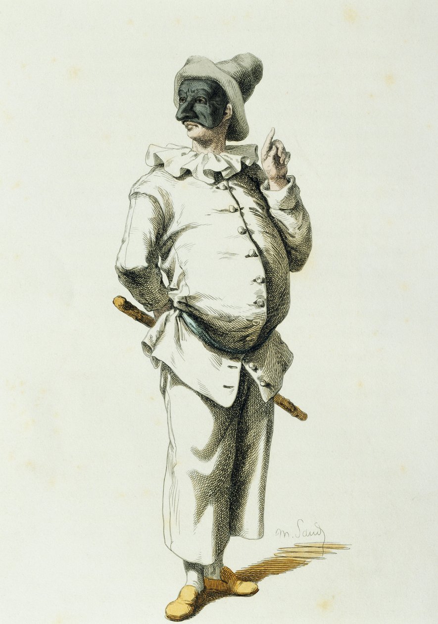 Pulcinella w 1700, Maurice Sand (1823-1889) autorstwa Maurice Sand