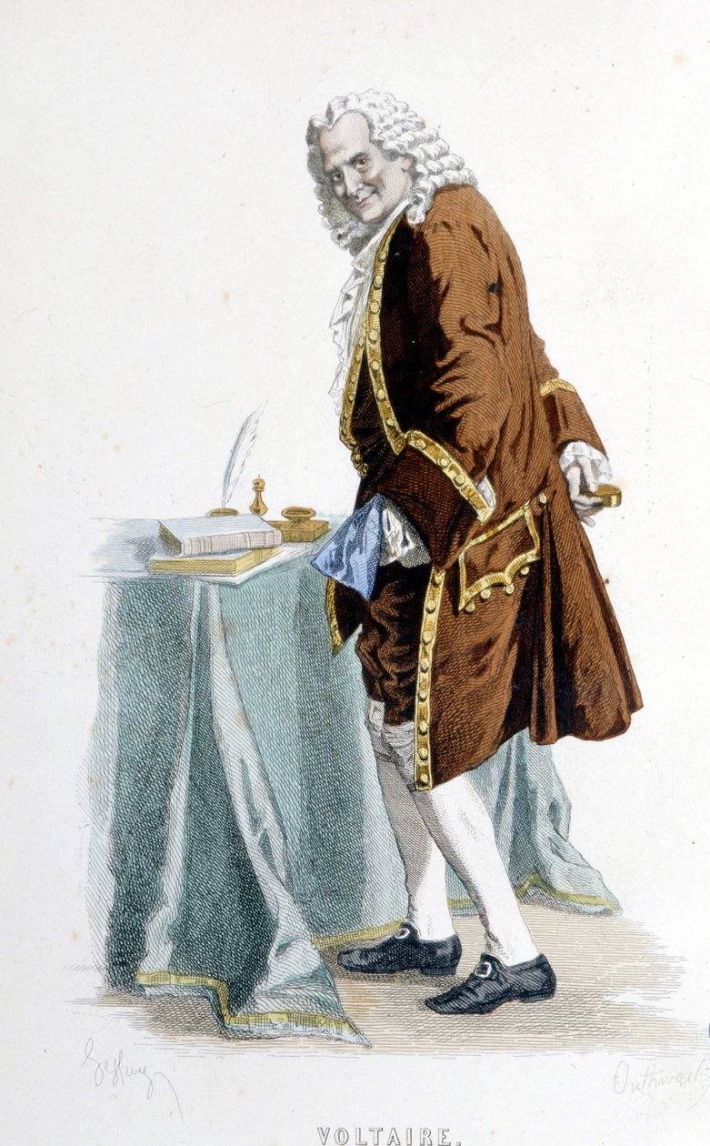 Voltaire przez pana Sanda. 19 wiek. autorstwa Maurice Sand