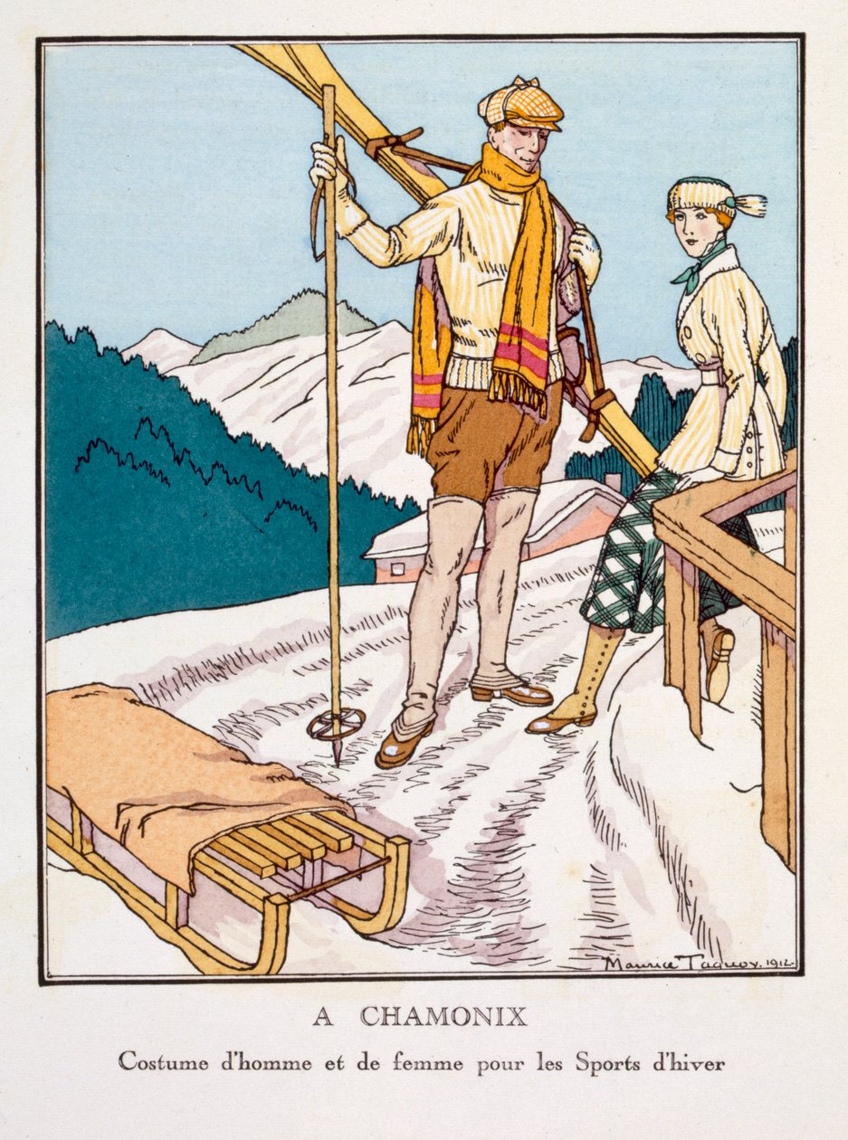 W Chamonix, tablica II z „Gazette du Bon Ton” nr 2 autorstwa Maurice Taquoy