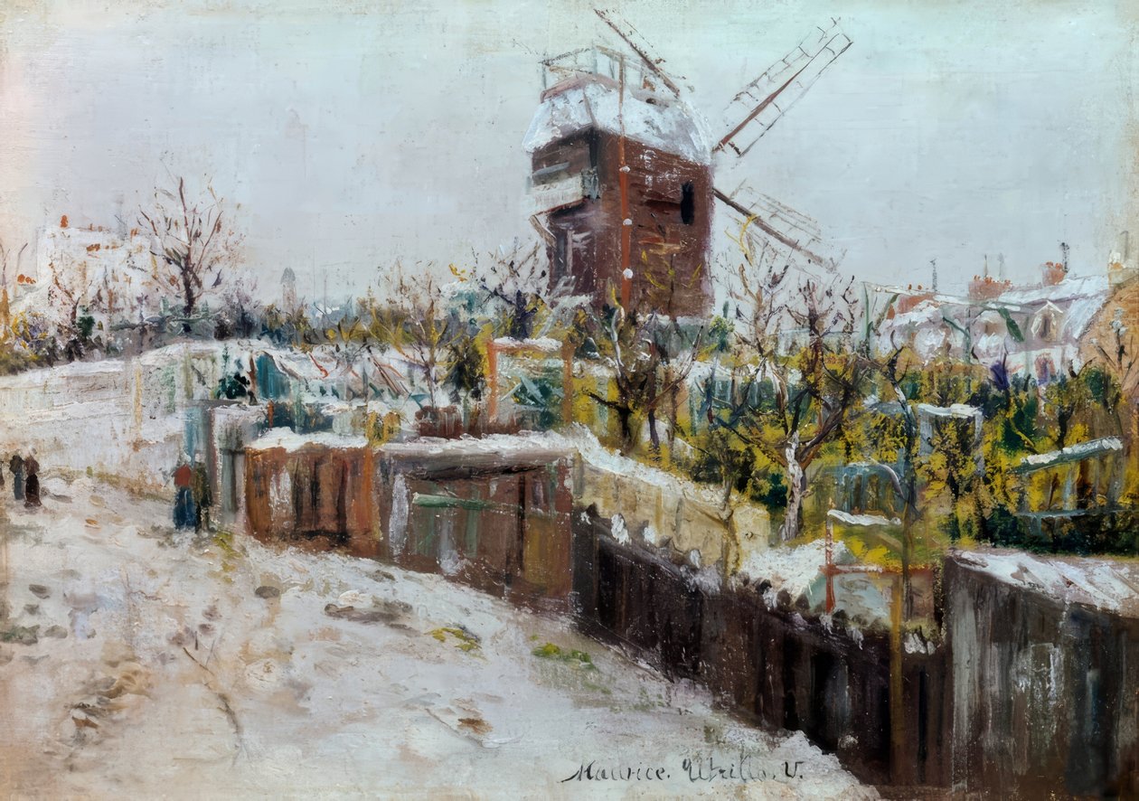 Moulin de la Galette w śniegu autorstwa Maurice Utrillo