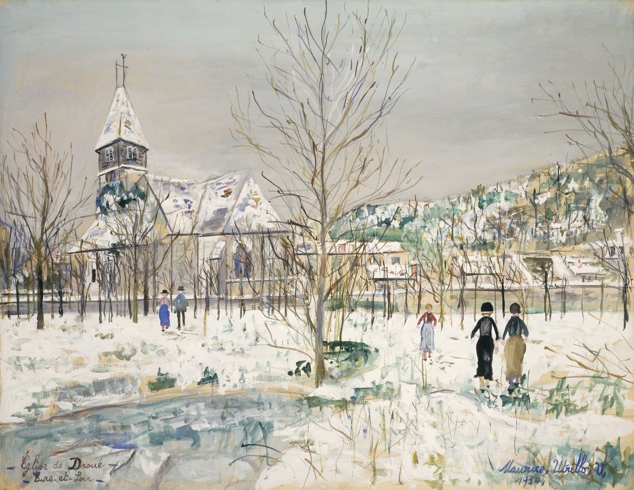 Kościół w Droue, Eure-et-Loir autorstwa Maurice Utrillo