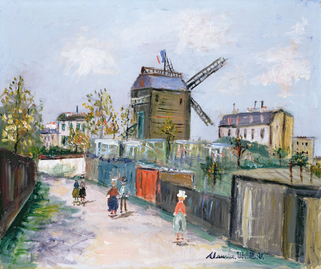 Le Moulin de la Galette, ok. 1930 r. (olej na płótnie) autorstwa Maurice Utrillo