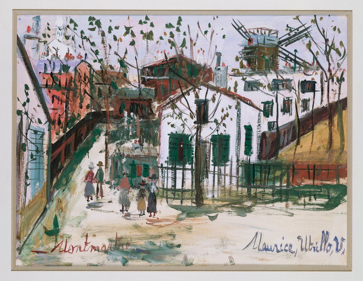 Montmartre (gwasz na papierze) autorstwa Maurice Utrillo