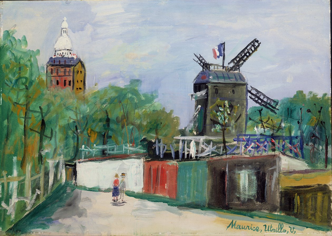 The Moulin de la Galette, Montmartre, ok. 1951 r. (olej na płótnie) autorstwa Maurice Utrillo