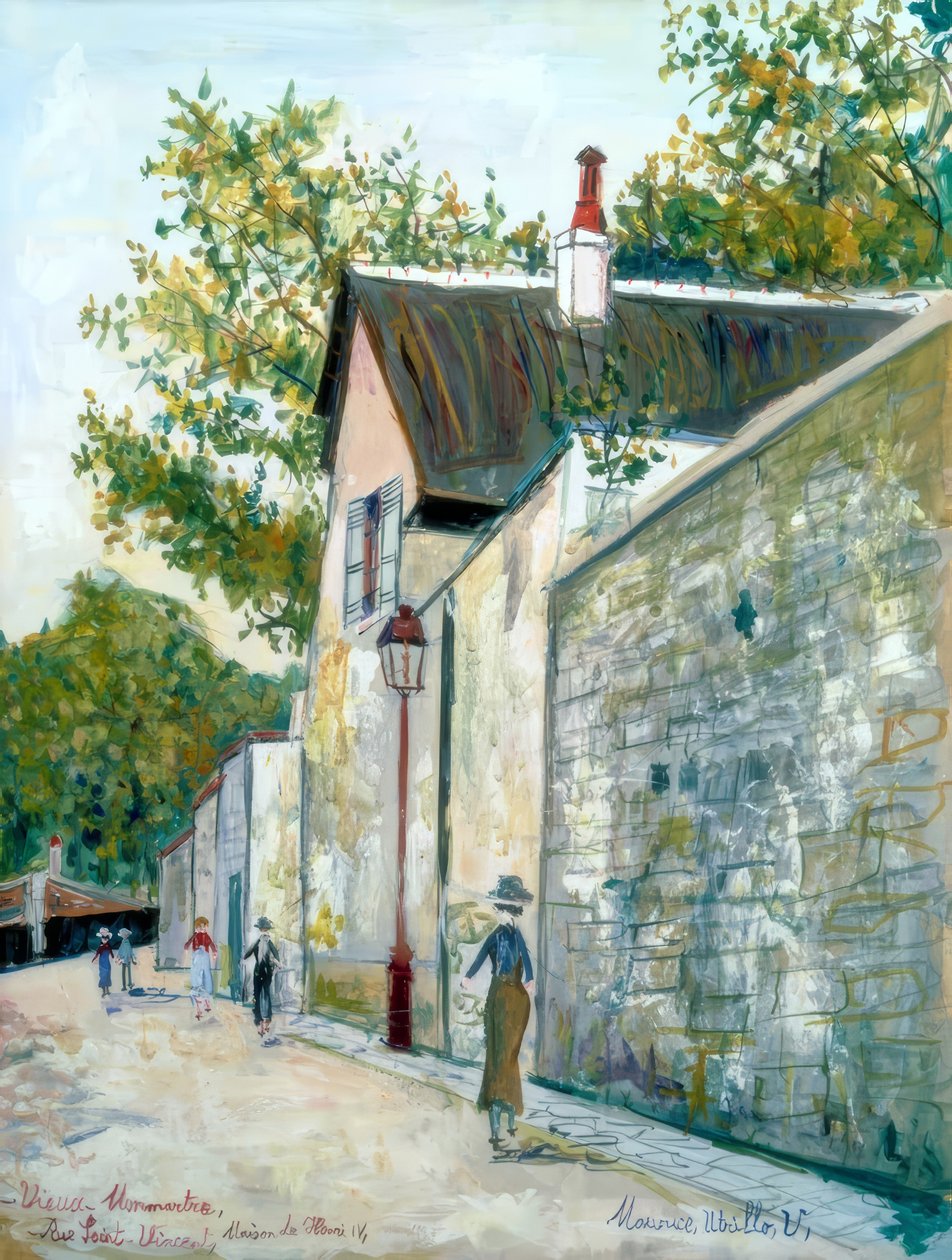 Stara dzielnica Montmartre, Dom Henryka IV autorstwa Maurice Utrillo