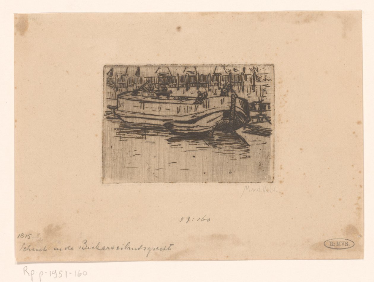 Łódź w Bickersgracht, Amsterdam autorstwa Maurits van der Valk (signed by artist)