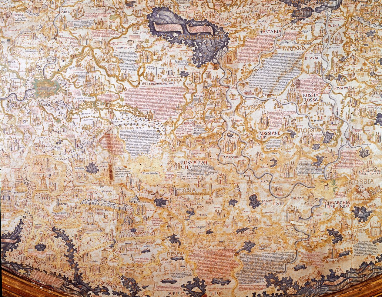 Widok Rosji Szczegół mapy świata (mappamundi) brata Maurusa (Mauro) kamedułów 1459 Biblioteca Marciana, Wenecja autorstwa Mauro Fra