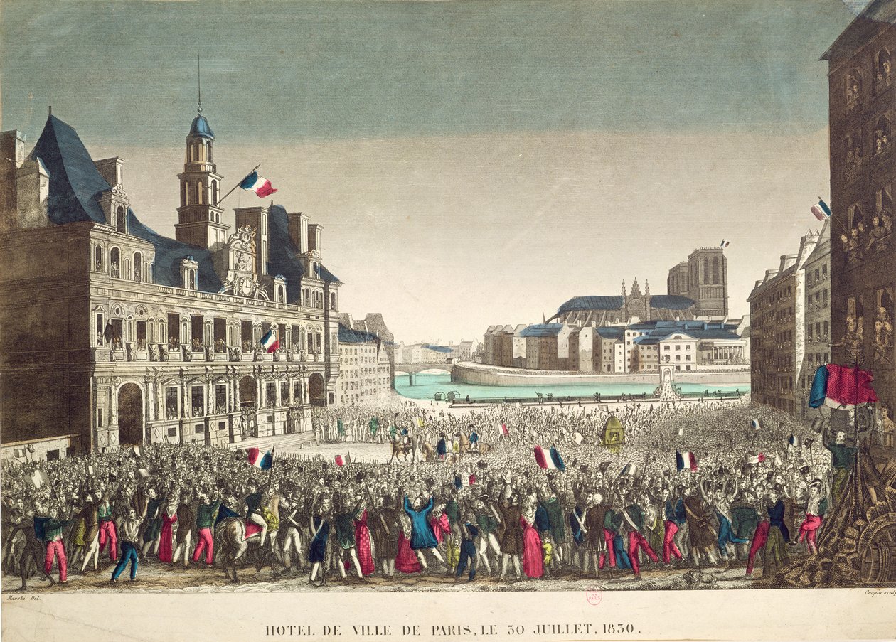 Przybycie księcia Orleanu do Hotelu de Ville, 31 lipca 1830 r., rytowane przez Cropina autorstwa Mavski