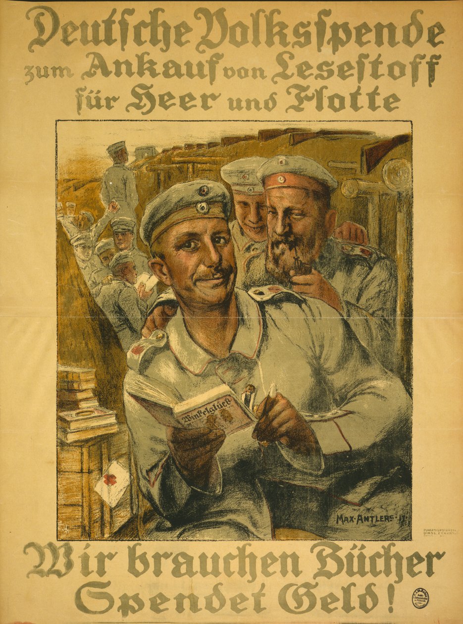 Potrzebujemy książek, oddajemy pieniądze!, 1917 autorstwa Max Antlers