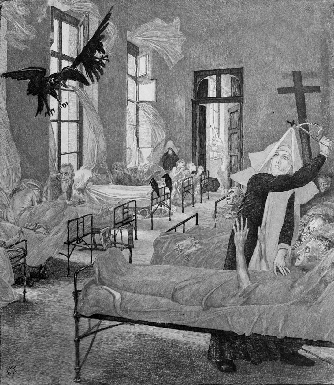 Dżuma, z serii "O śmierci, część druga", 1898 autorstwa Max Klinger