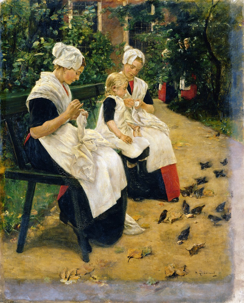 Amsterdamskie sieroty w ogrodzie, 1885 autorstwa Max Liebermann