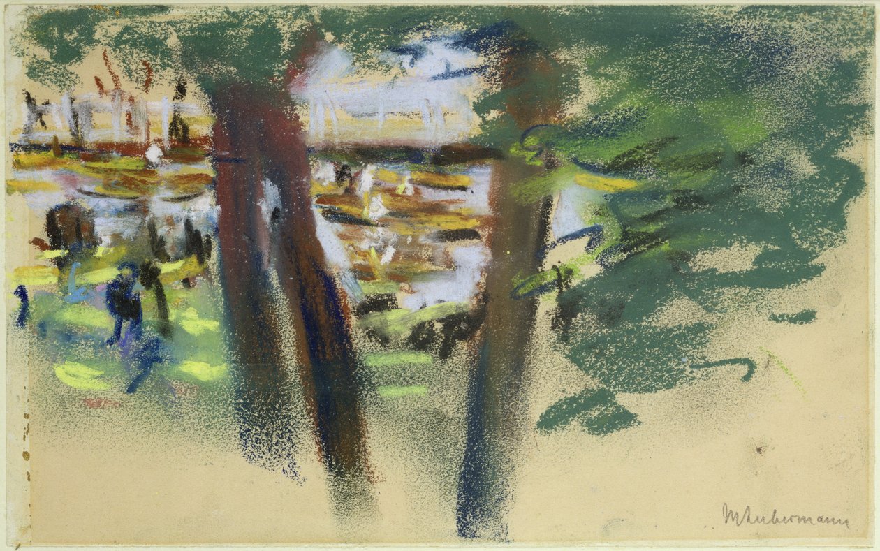 W Ahlenhorster Fahrhaus, 1909 (pastel na papierze) autorstwa Max Liebermann