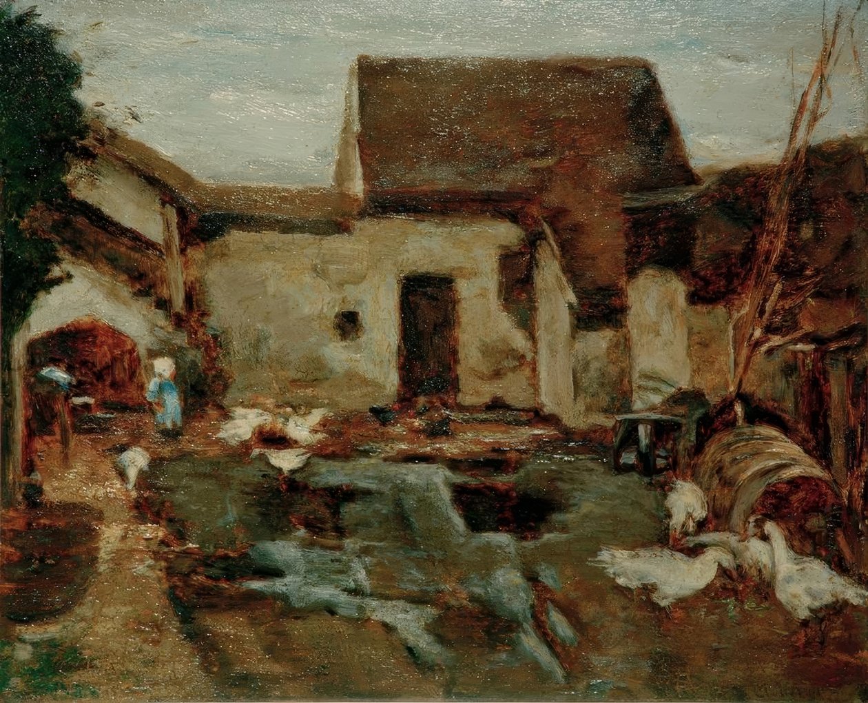Farma w Barbizon - Studium autorstwa Max Liebermann