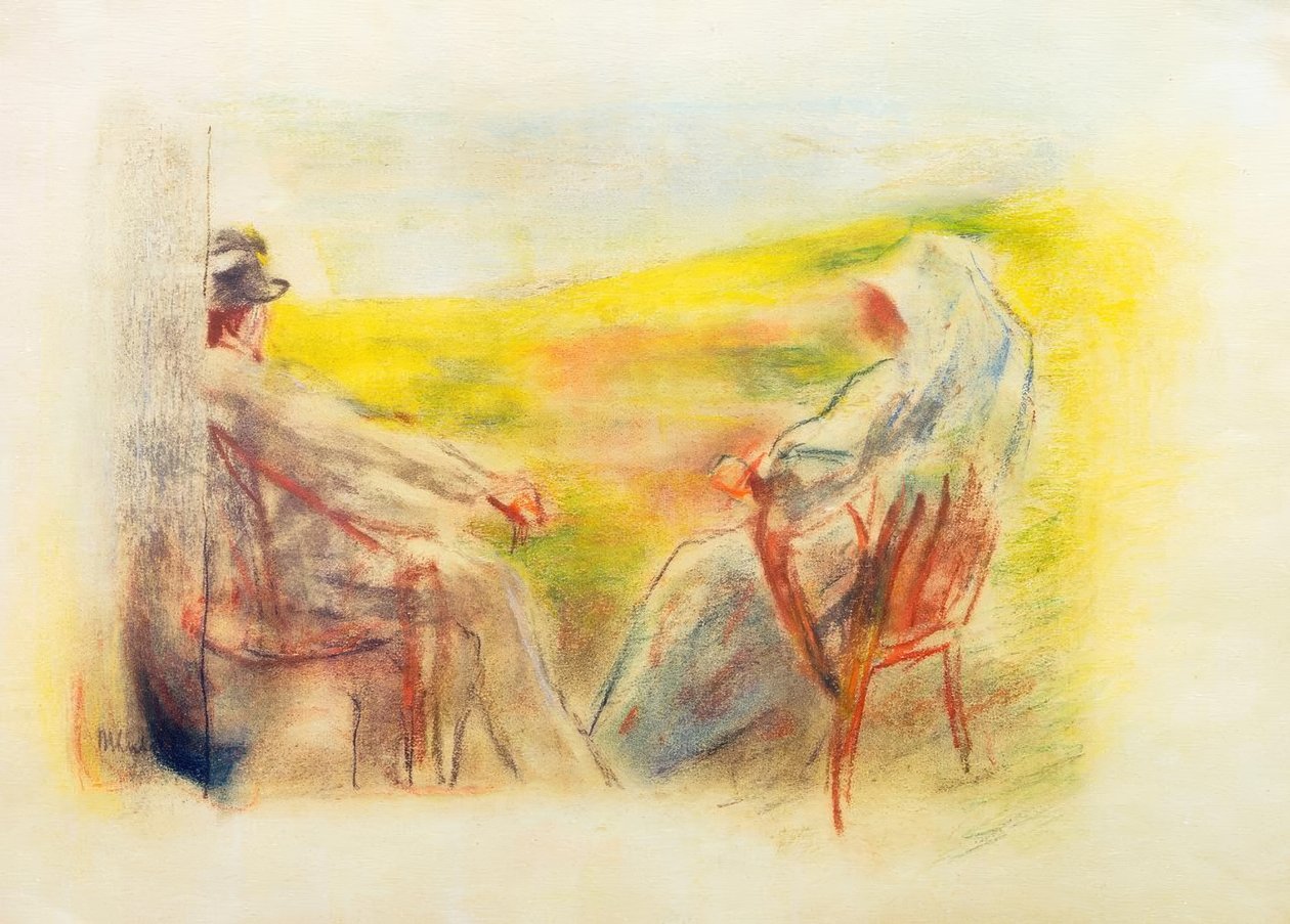 Dama i dżentelmen przed wydmowym krajobrazem autorstwa Max Liebermann
