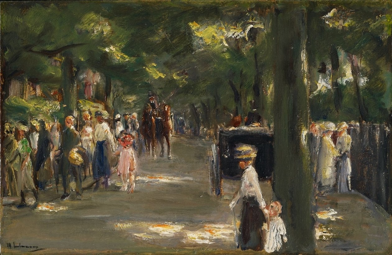 Duża Seestrasse w Wannsee z spacerowiczami autorstwa Max Liebermann