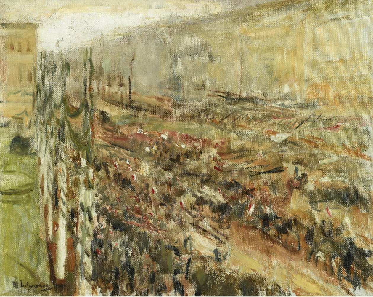 Wkroczenie wojsk na Pariser Platz autorstwa Max Liebermann