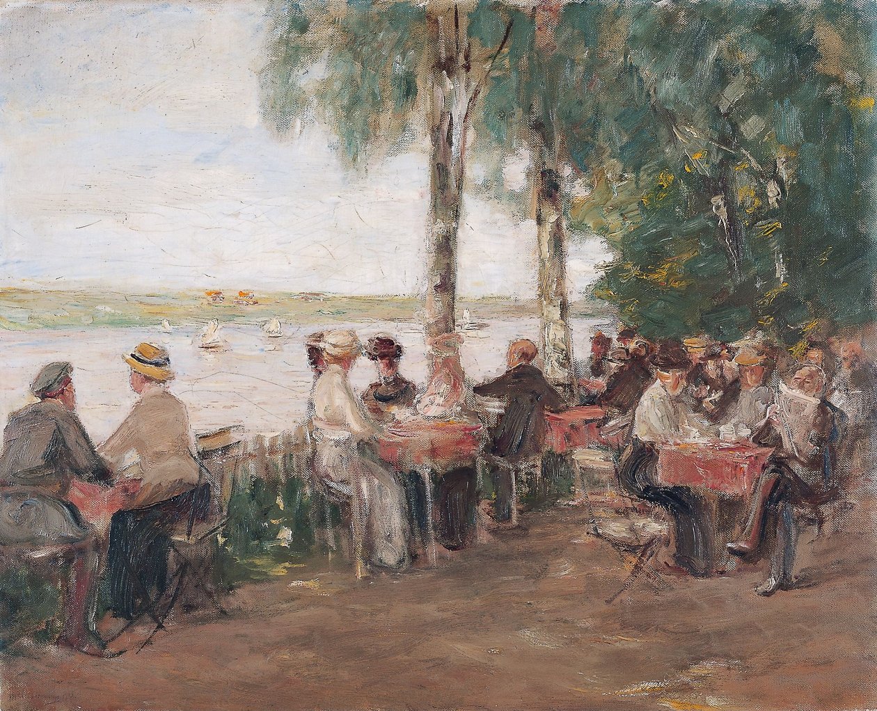 Restauracja ogrodowa nad wodą? autorstwa Max Liebermann
