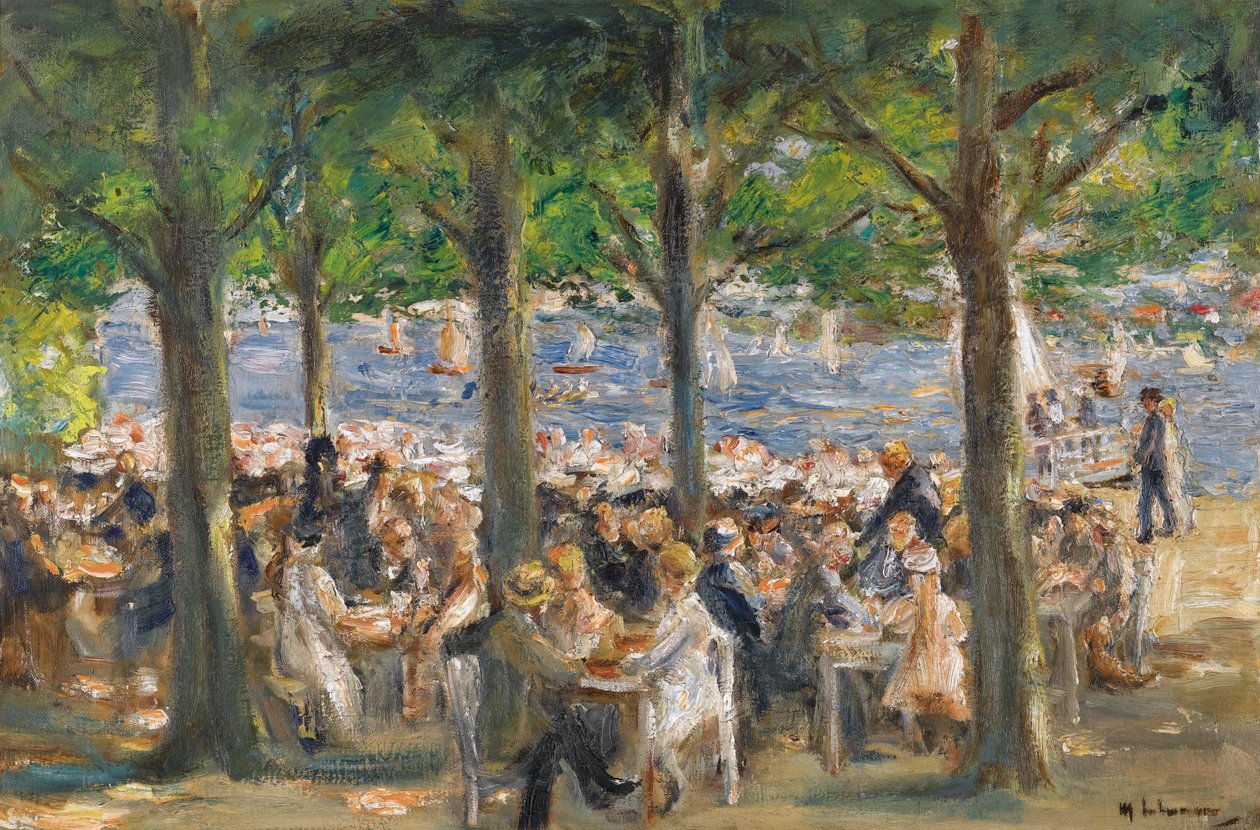 Restauracja ogrodowa na Haweli pod drzewami? autorstwa Max Liebermann