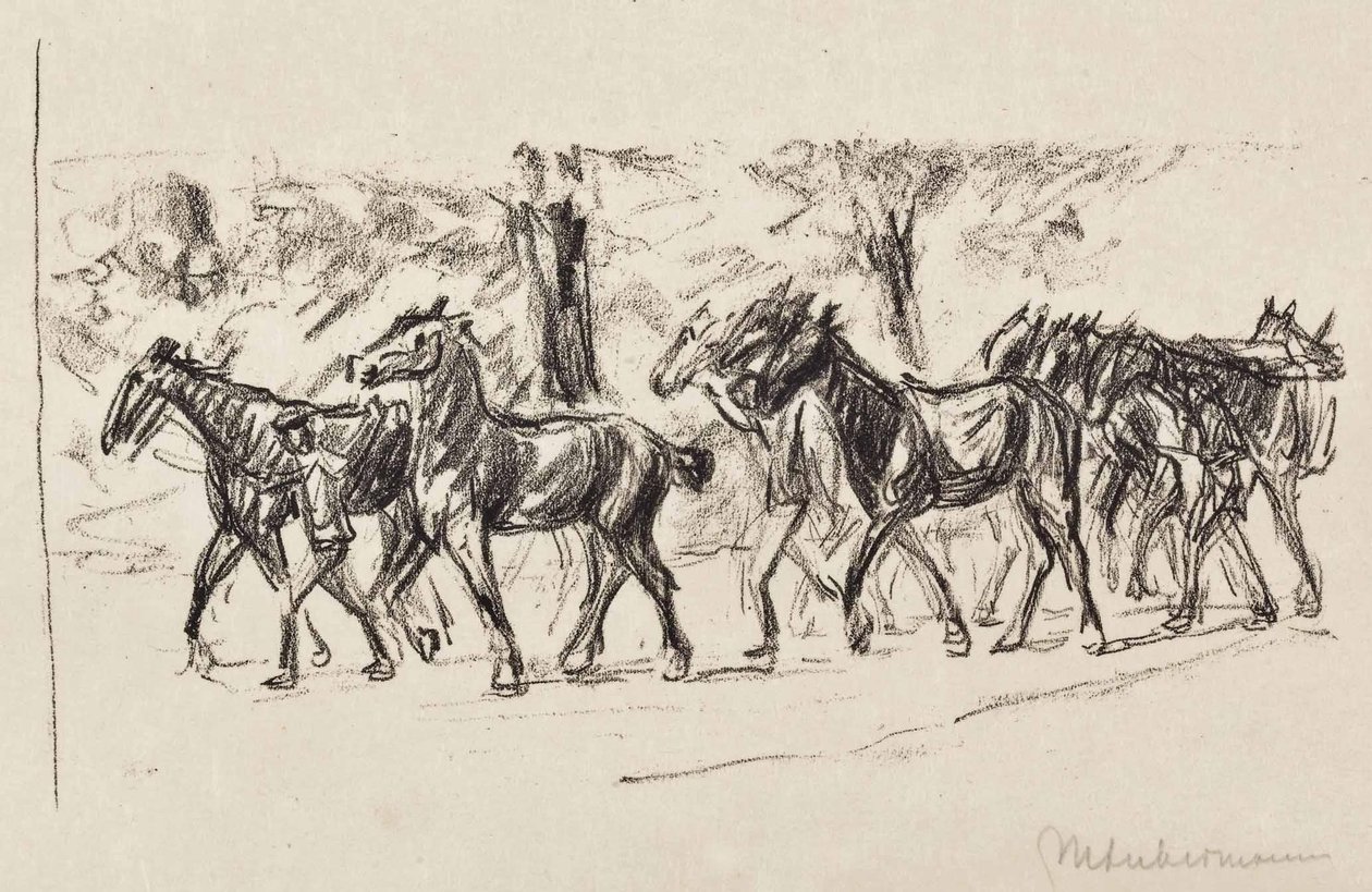 Konie z przewodnikiem autorstwa Max Liebermann