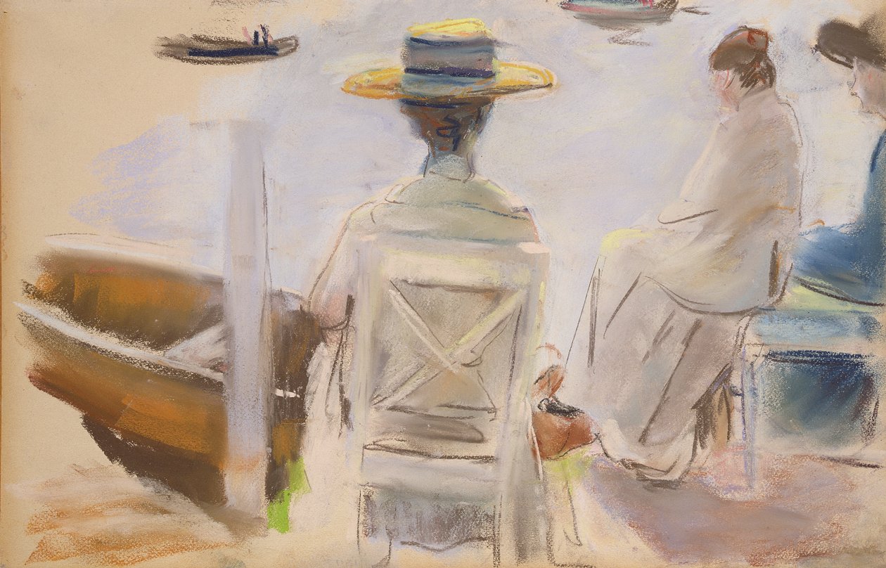 Panie na nabrzeżu (pastel na papierze) autorstwa Max Liebermann