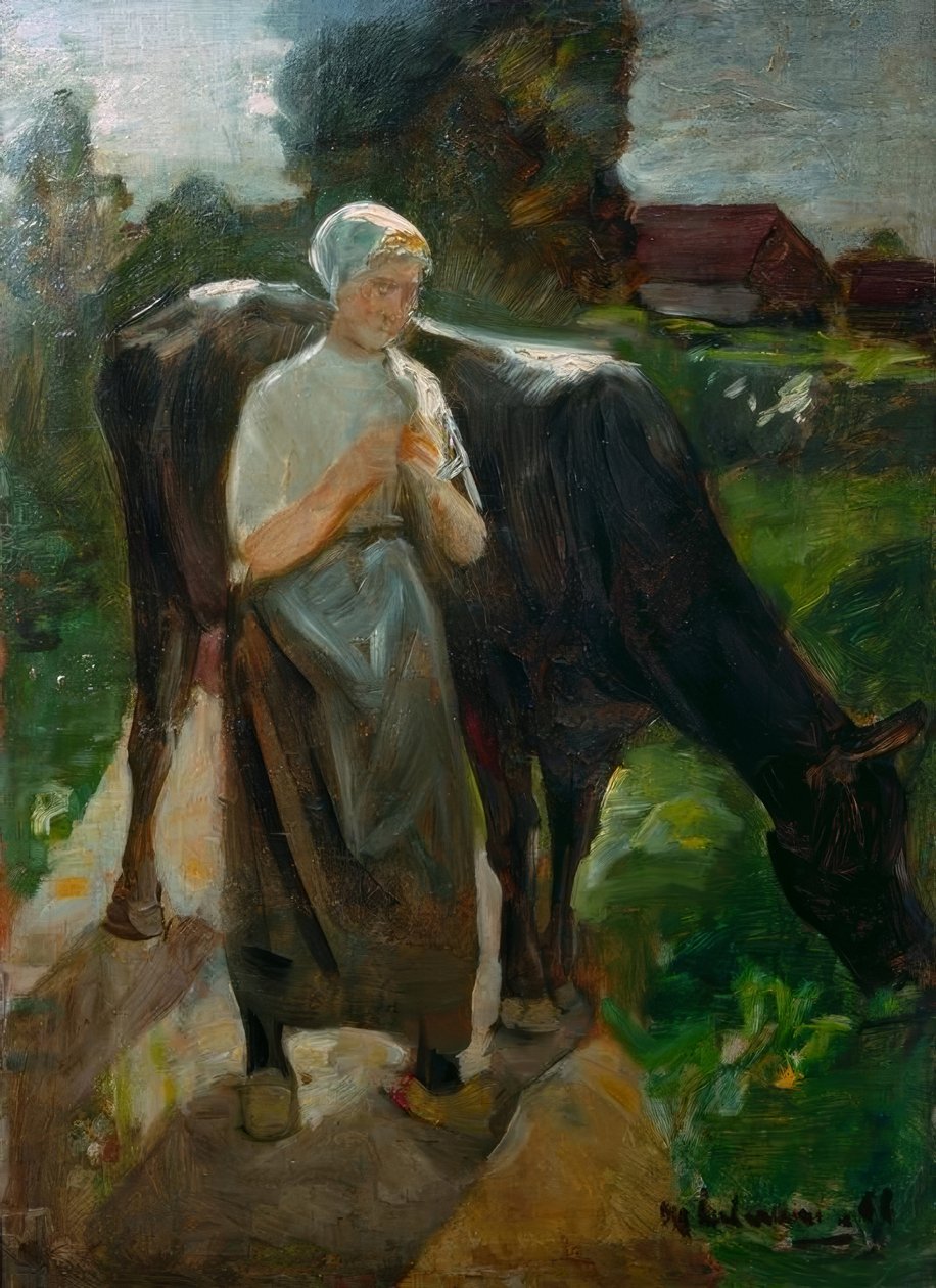 Dziewczyna z krową autorstwa Max Liebermann