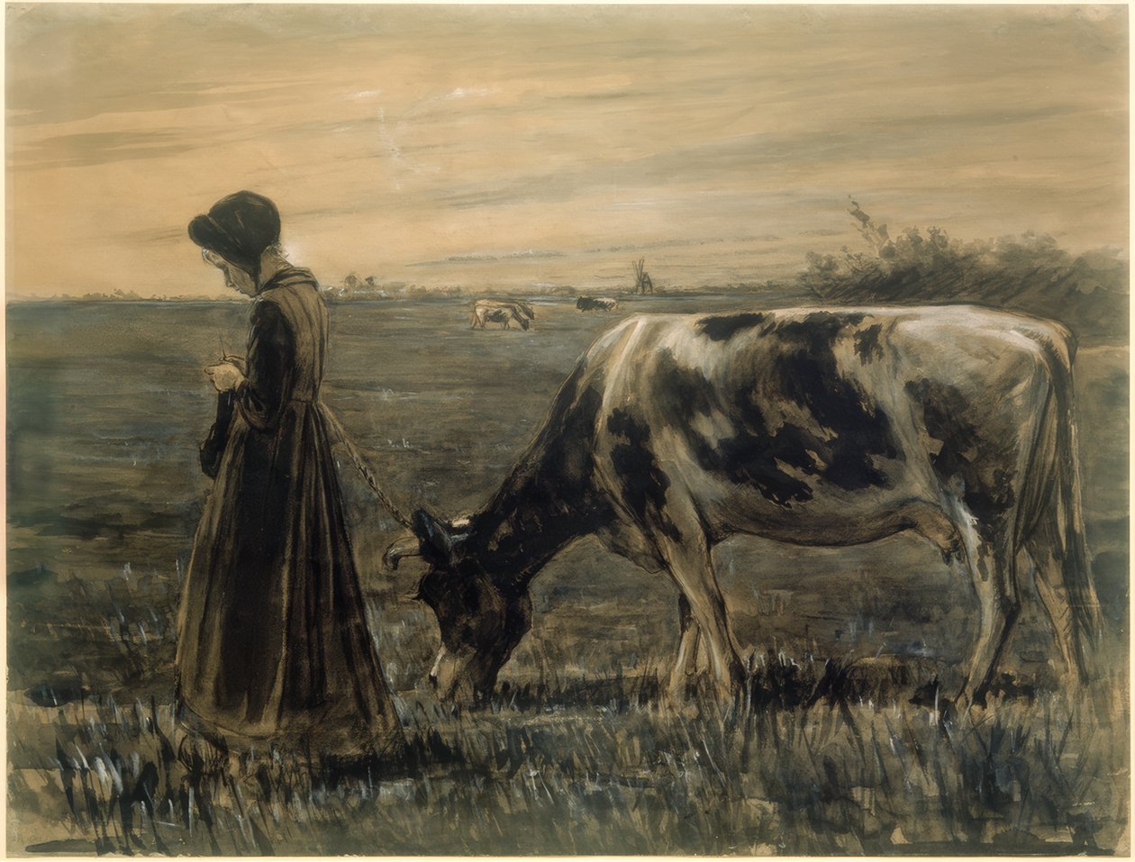 Dziewczyna z krową autorstwa Max Liebermann