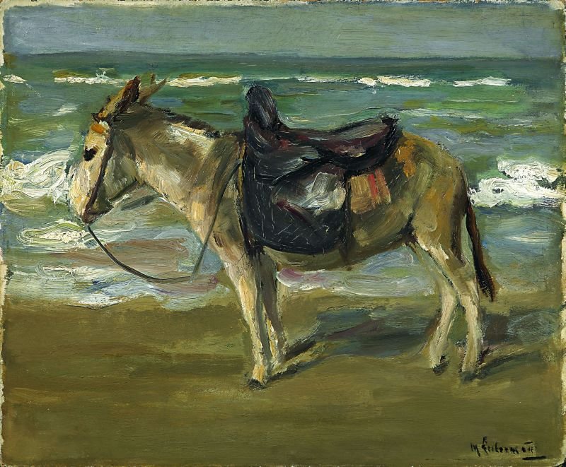 Jazda na osiołku na plaży po lewej? autorstwa Max Liebermann