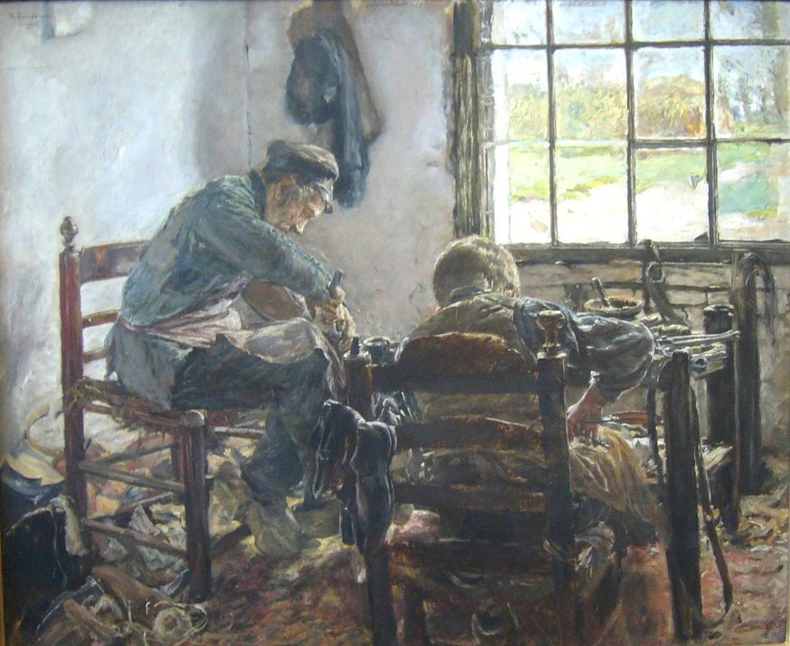 Warsztat szewski autorstwa Max Liebermann