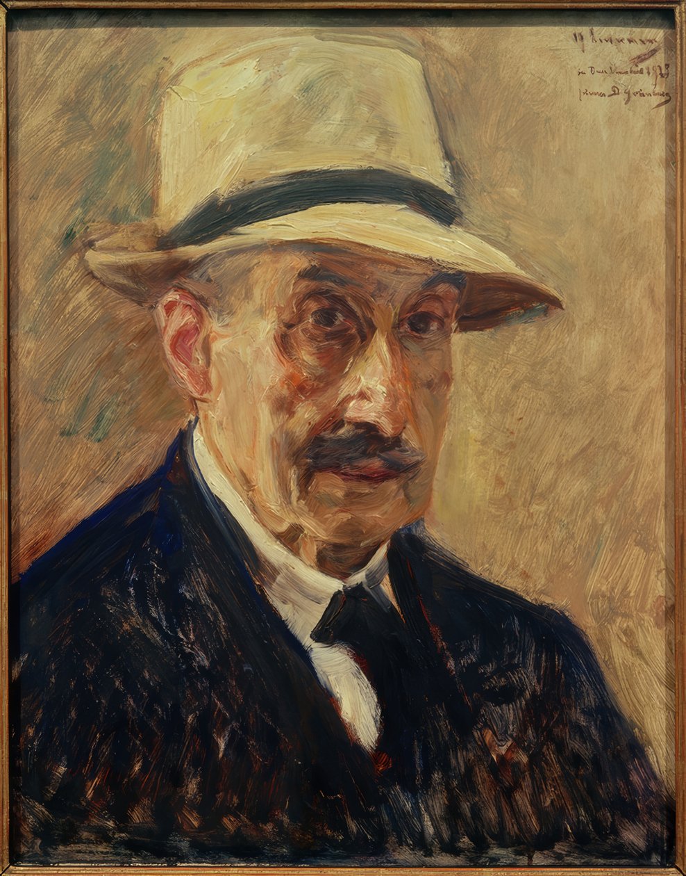 Autoportret w słomkowym kapeluszu autorstwa Max Liebermann