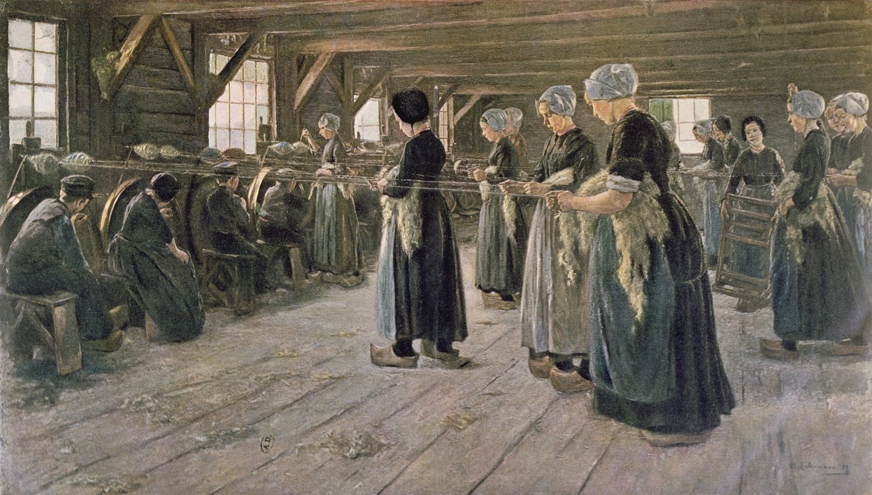Przędzalnia w Laren, 1889 autorstwa Max Liebermann