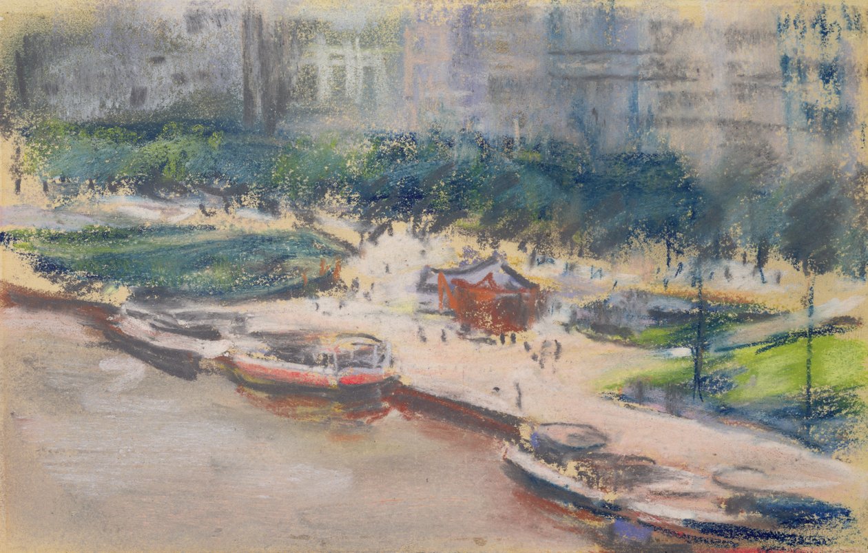 Miejsce lądowania w Jungfernstieg, Hamburg, 1910 autorstwa Max Liebermann