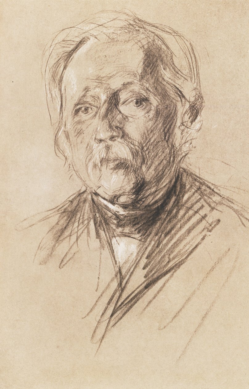 Theodor Fontane, 1896 (węgiel na papierze) autorstwa Max Liebermann