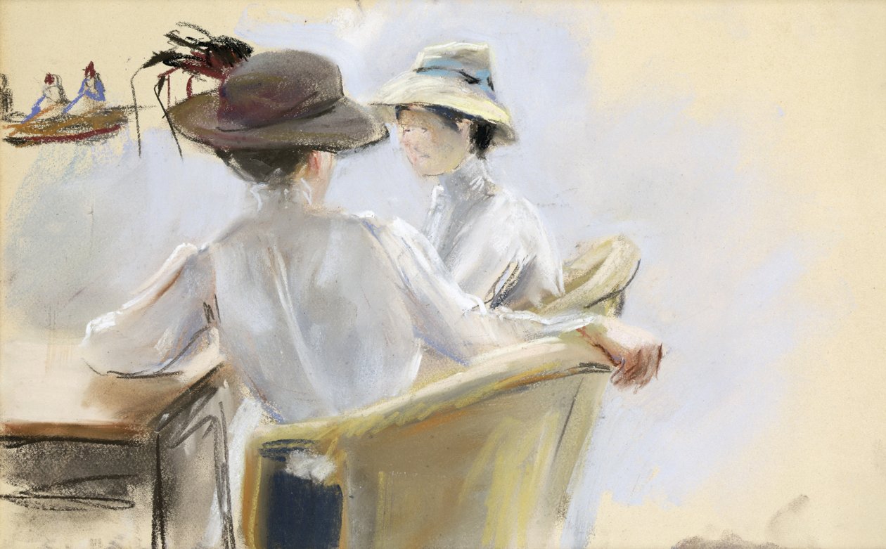 Dwie damy nad wodą (pastel na papierze) autorstwa Max Liebermann