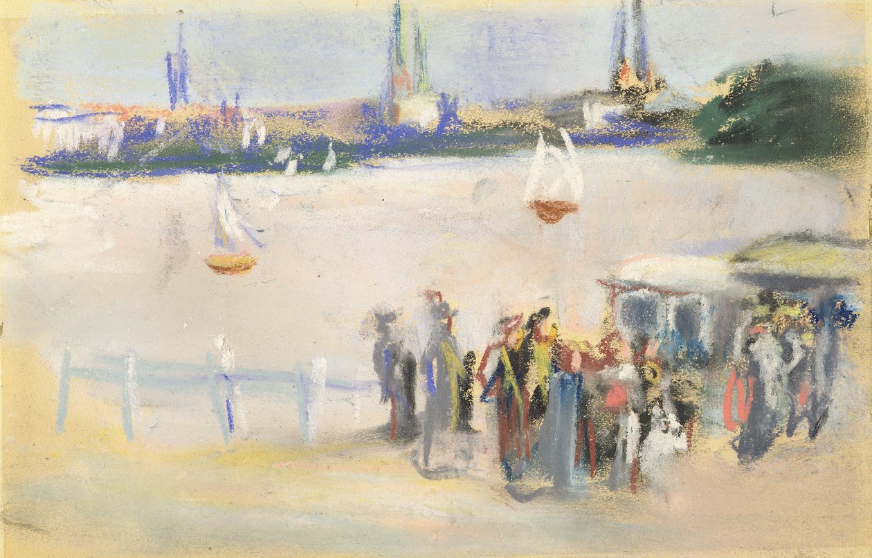 Widok Aussenalster, 1909 (pastel na papierze) autorstwa Max Liebermann