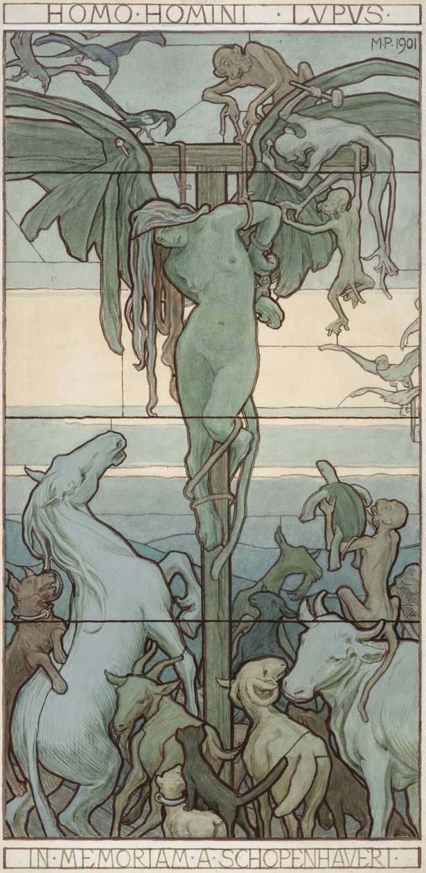 Homo homo lupus, 1901 autorstwa Max Pirner