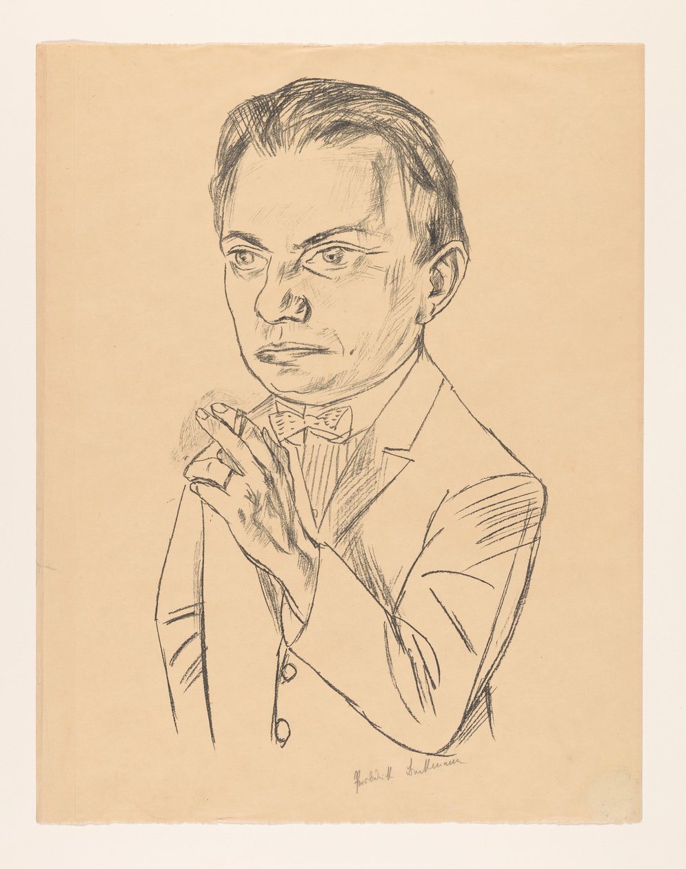 Autoportret z papierosem autorstwa Max Beckmann (signed by artist)