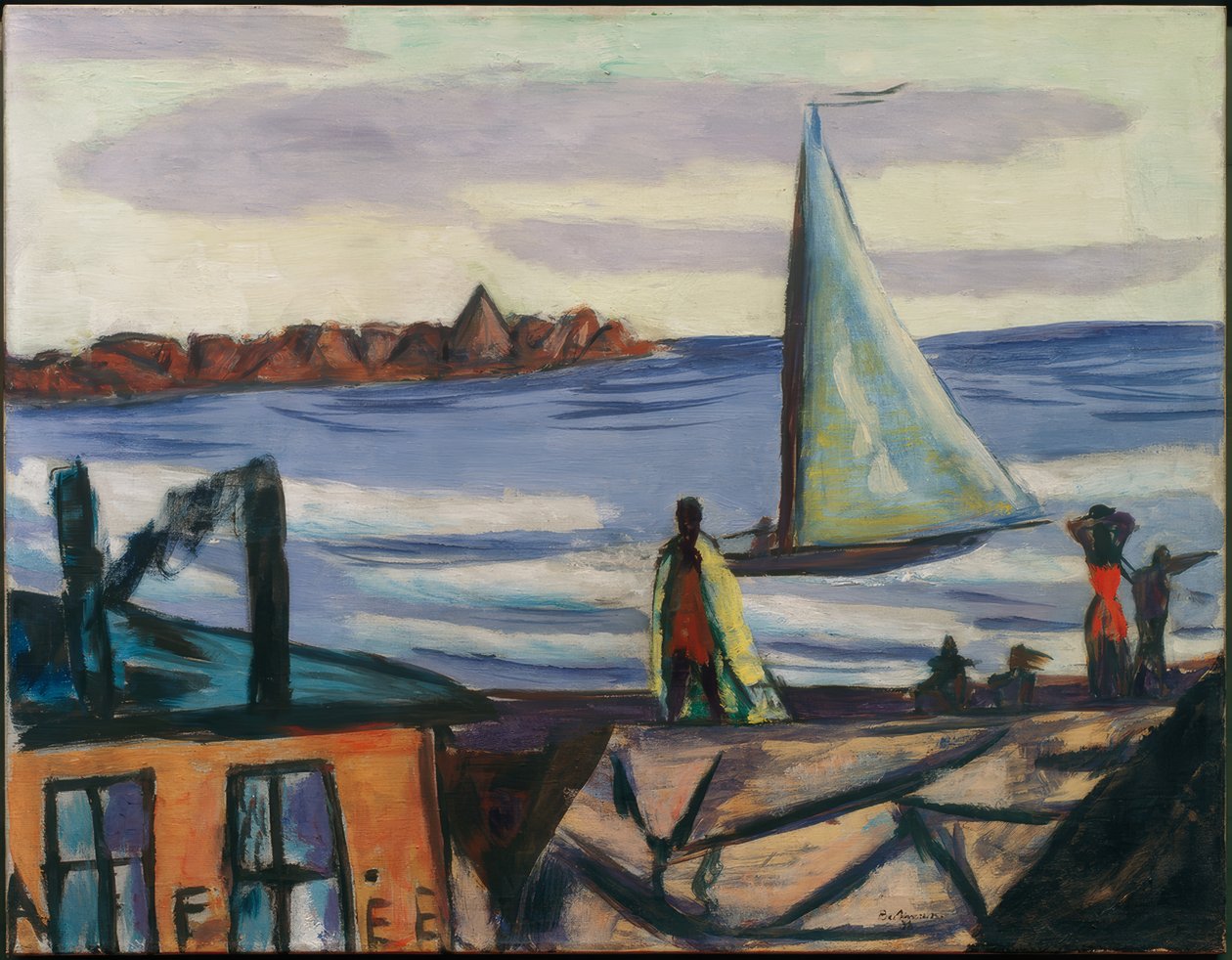 Widok na łazienkę w pobliżu Bandol autorstwa Max Beckmann