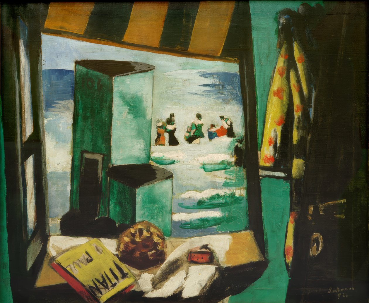 Kabina kąpielowa, zielona autorstwa Max Beckmann