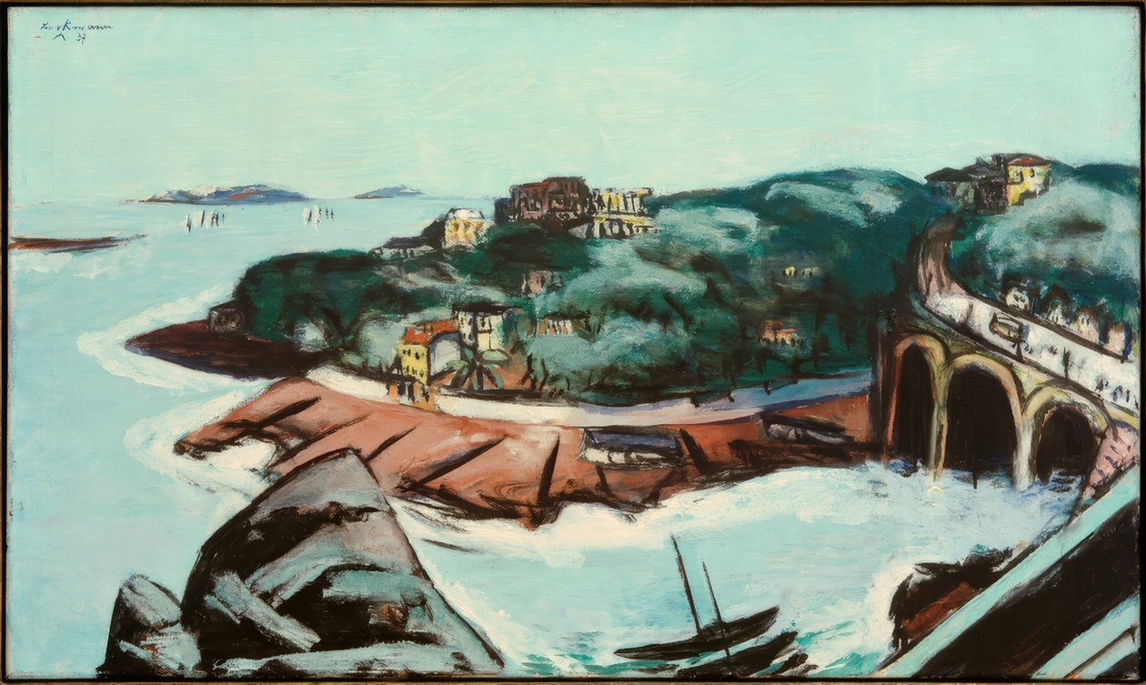 Widok na przedmieścia nad morzem w pobliżu Marsylii autorstwa Max Beckmann