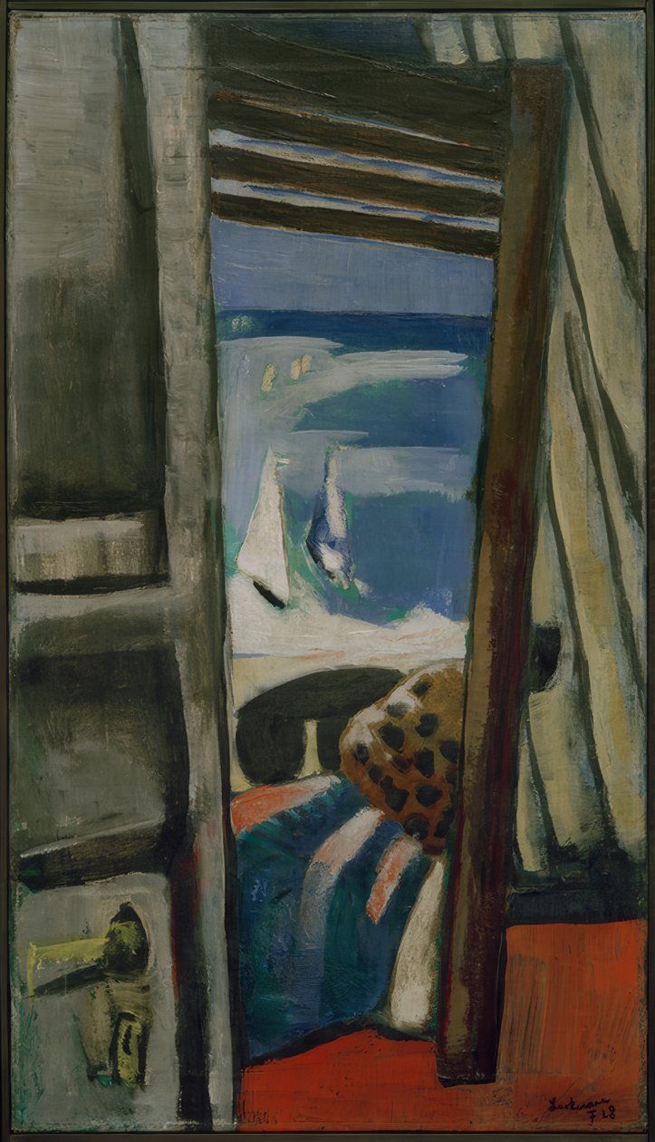 Widok na morze, czerwony, szary, niebieski autorstwa Max Beckmann