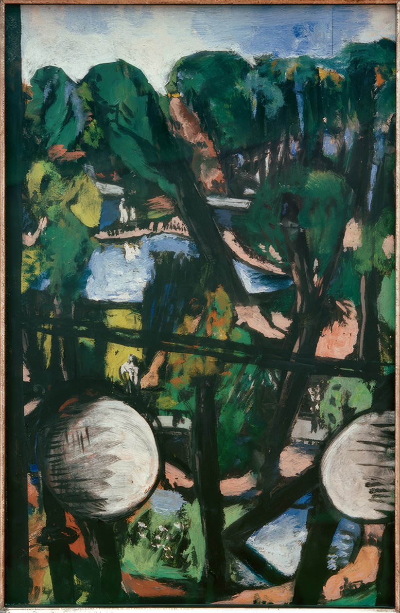 Widok na zoo z białymi kulami (zdjęcie parku) autorstwa Max Beckmann
