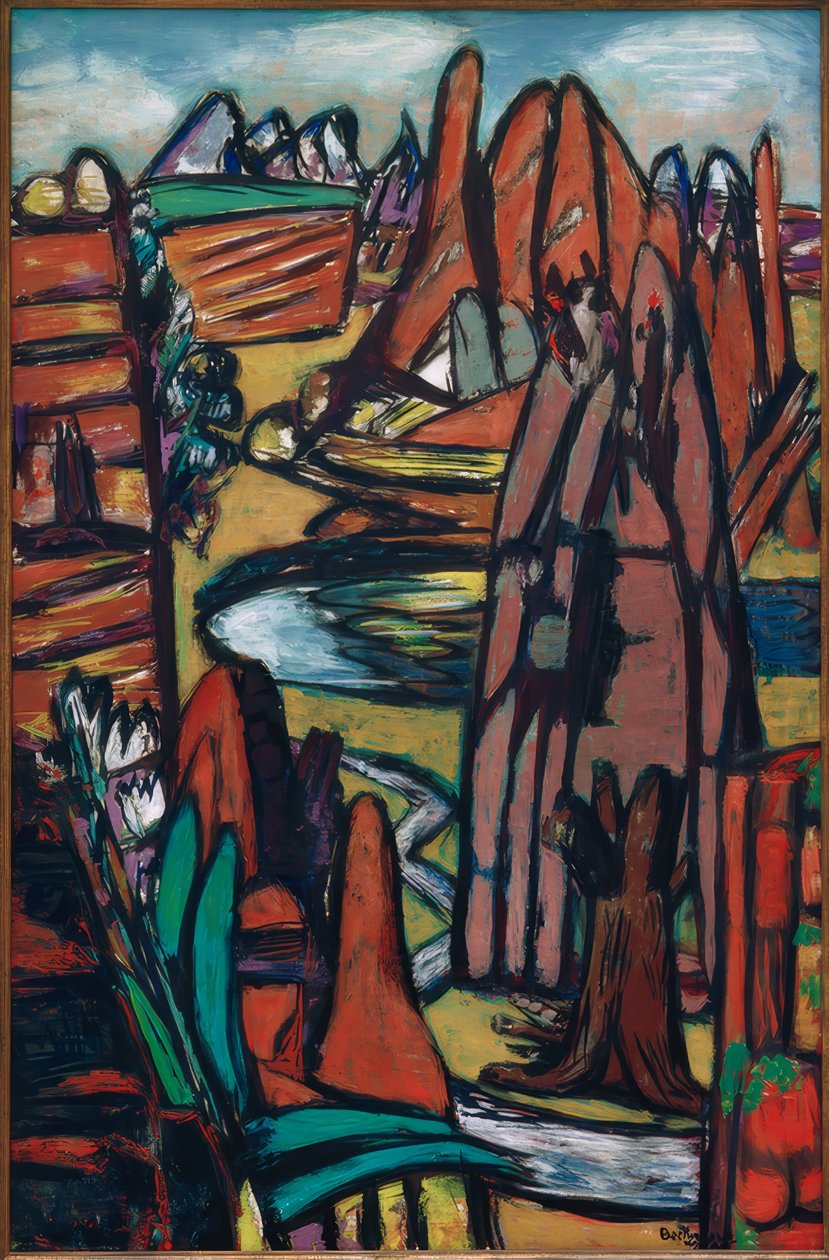Krajobraz skalny z głazów autorstwa Max Beckmann