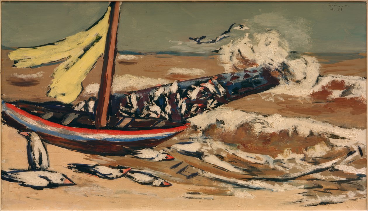 Brązowe morze z mewami autorstwa Max Beckmann