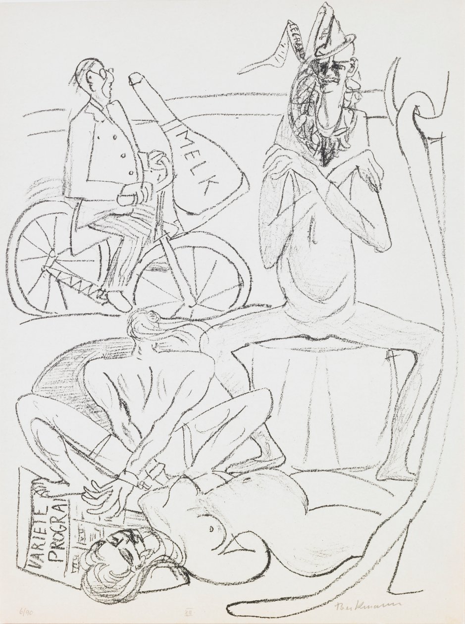 Cyrk, tablica 12 z teki „Dzień i sen” autorstwa Max Beckmann