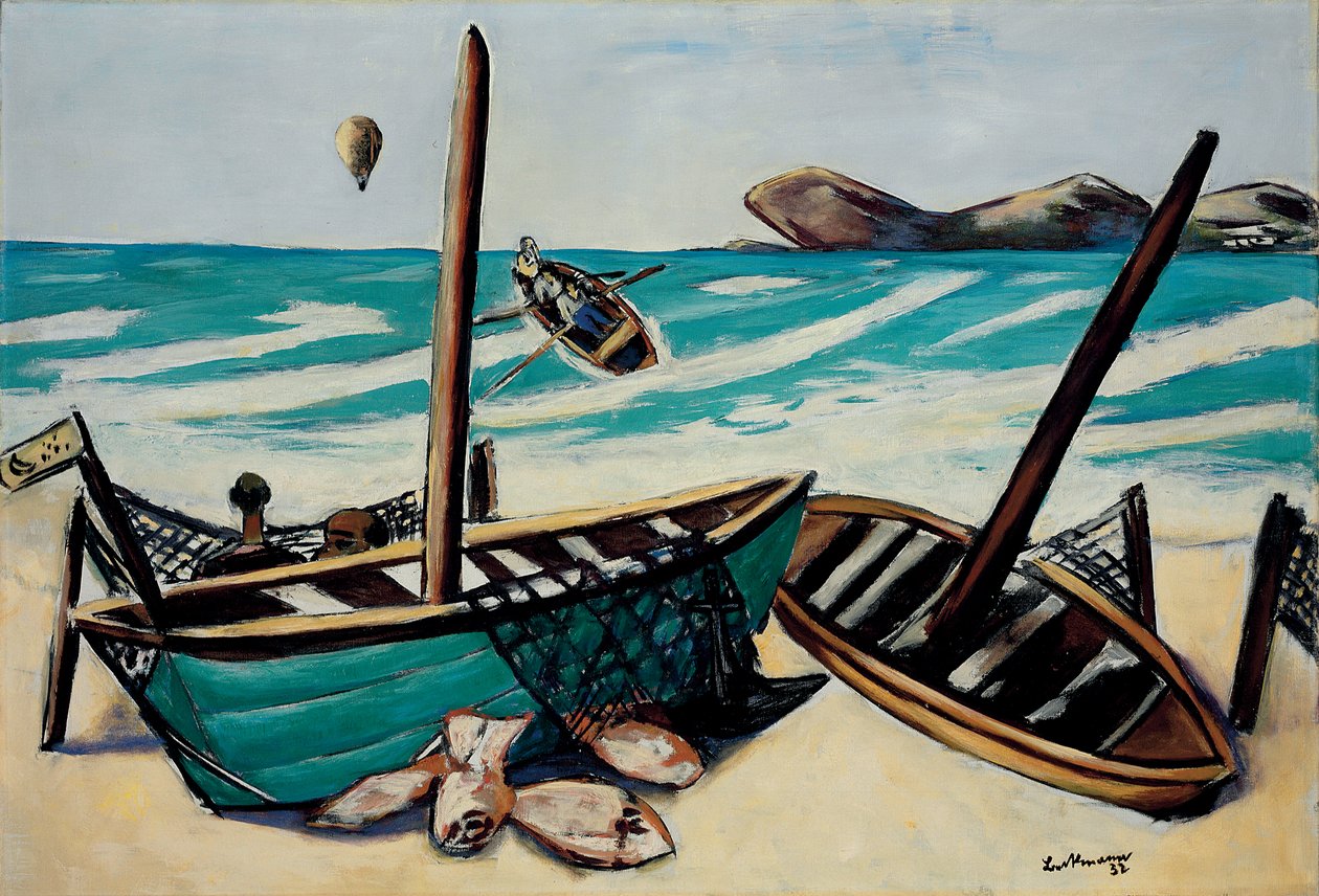 Nabrzeżny krajobraz z balonem autorstwa Max Beckmann