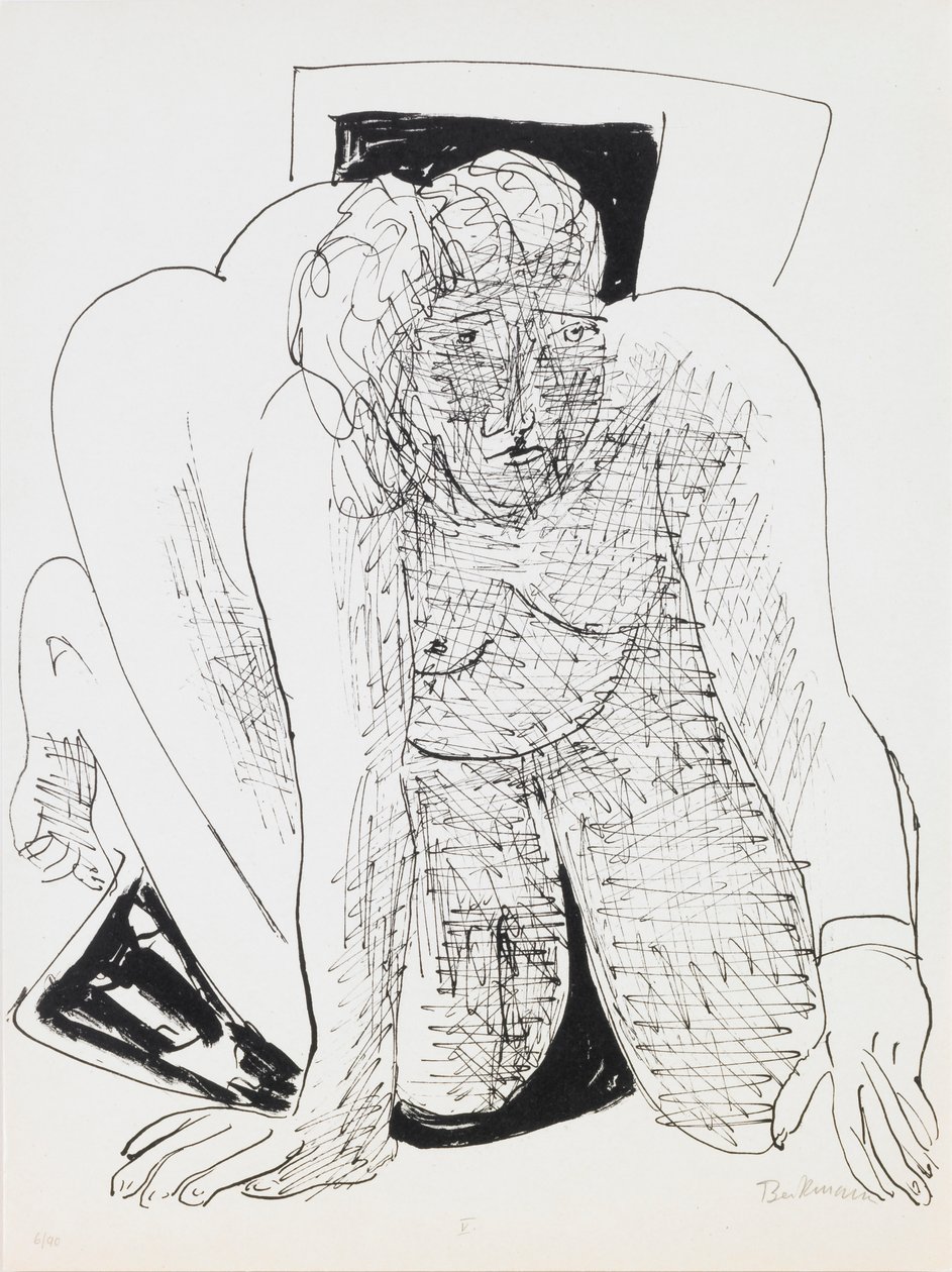 Pełzająca kobieta, płyta 5 z portfolio „Dzień i sen” autorstwa Max Beckmann
