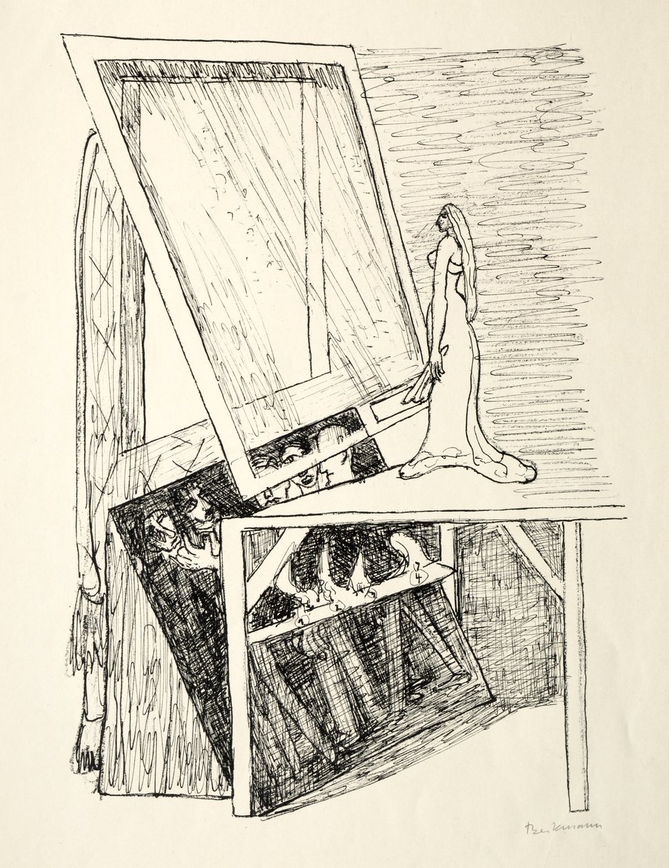 Dzień i sen: magiczne lustro autorstwa Max Beckmann