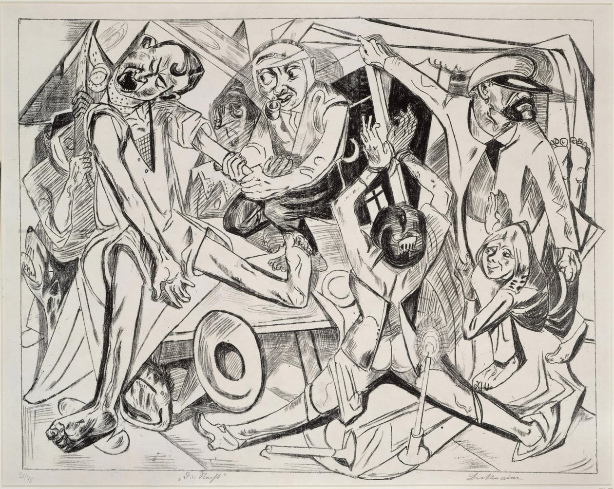 Noc (plansza 7 z: „Piekło”) autorstwa Max Beckmann